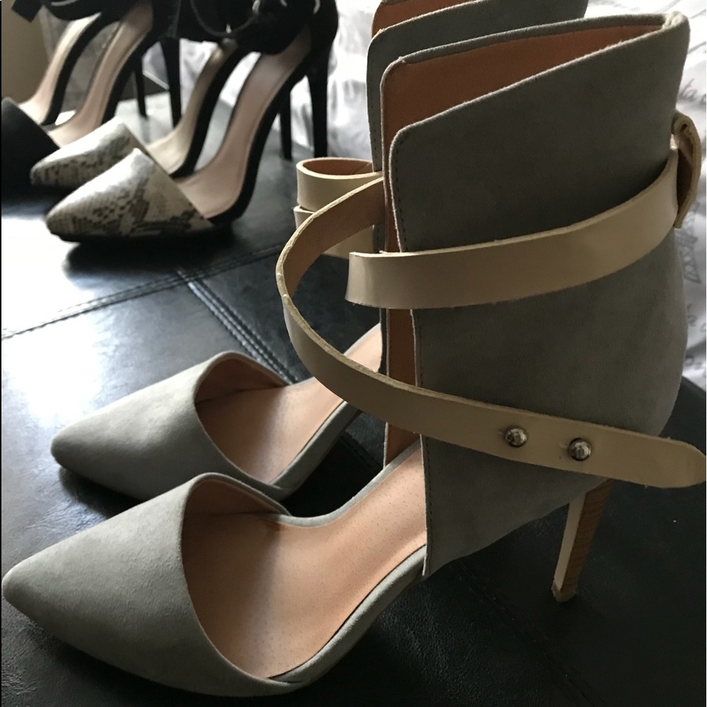 Suede and Pleather “JustFab” Half Booties